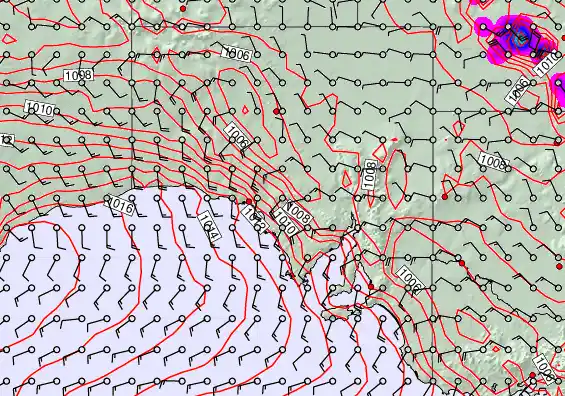 South Australia forecast chart for Friday, December 5th, 2025 at 6:00 AM