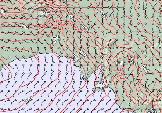 South Australia forecast chart for Friday, December 5th, 2025 at 6:00 PM