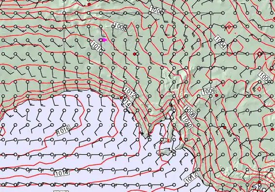 South Australia forecast chart for Saturday, December 6th, 2025 at 6:00 AM