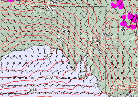 South Australia forecast chart for Saturday, December 6th, 2025 at 12:00 PM