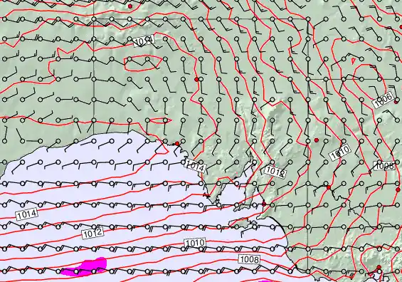 South Australia forecast chart for Sunday, December 7th, 2025 at 12:00 AM