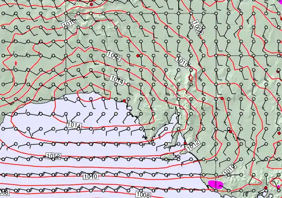 South Australia forecast chart for Sunday, December 7th, 2025 at 12:00 PM