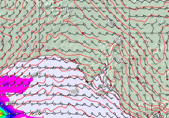 South Australia forecast chart for Tuesday, January 13th, 2026 at 12:00 AM