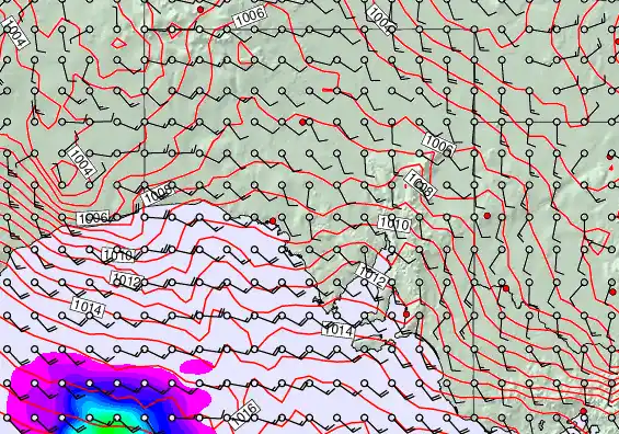 South Australia forecast chart for Tuesday, January 13th, 2026 at 12:00 PM