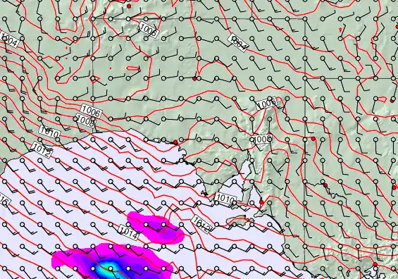 South Australia forecast chart for Tuesday, January 13th, 2026 at 6:00 PM
