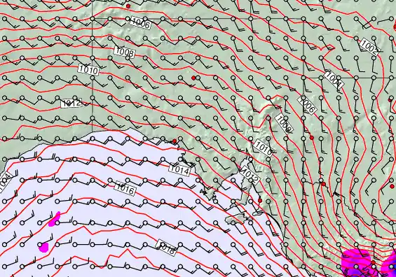 South Australia forecast chart for Thursday, January 15th, 2026 at 6:00 PM