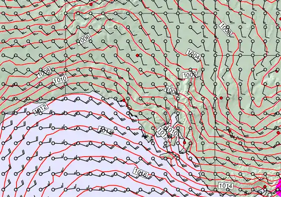 South Australia forecast chart for Friday, January 16th, 2026 at 12:00 PM