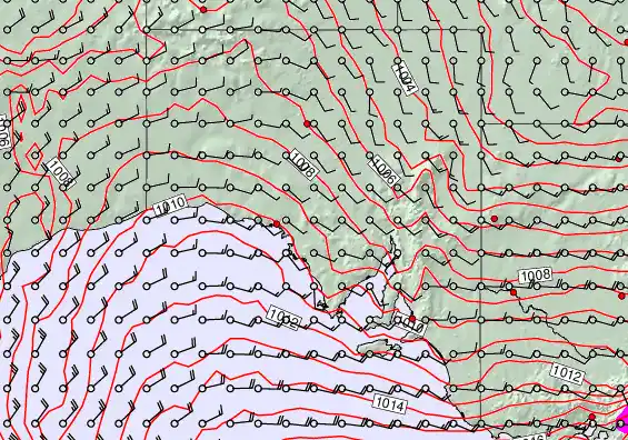 South Australia forecast chart for Saturday, January 17th, 2026 at 12:00 AM
