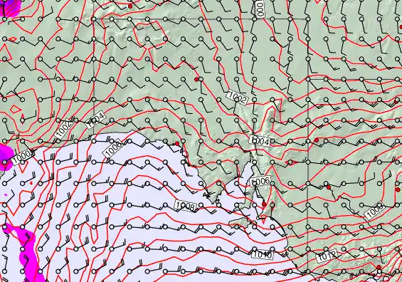 South Australia forecast chart for Saturday, January 17th, 2026 at 12:00 PM