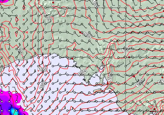 South Australia forecast chart for Saturday, January 17th, 2026 at 6:00 PM