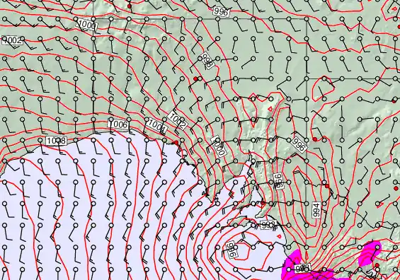 South Australia forecast chart for Monday, January 19th, 2026 at 6:00 AM