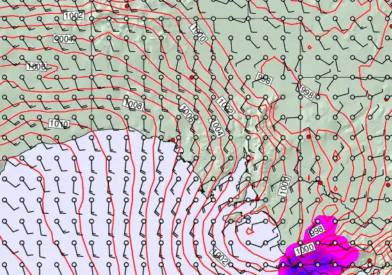 South Australia forecast chart for Monday, January 19th, 2026 at 12:00 PM