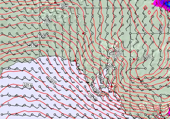 South Australia forecast chart for Tuesday, January 20th, 2026 at 12:00 PM