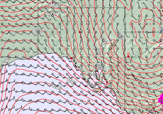 South Australia forecast chart for Tuesday, January 20th, 2026 at 6:00 PM