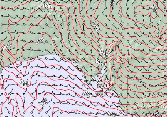 South Australia forecast chart for Wednesday, January 21st, 2026 at 6:00 PM