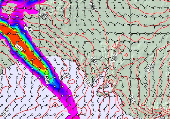 South Australia forecast chart for Tuesday, January 27th, 2026 at 12:00 AM