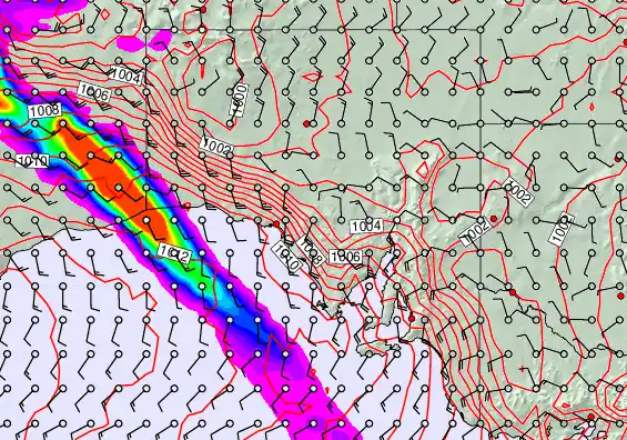 South Australia forecast chart for Tuesday, January 27th, 2026 at 6:00 AM