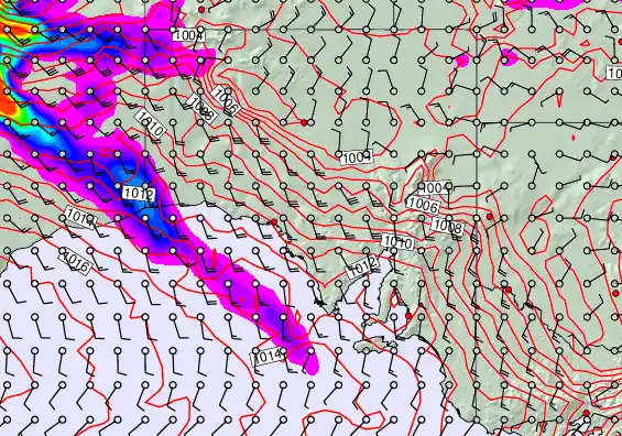 South Australia forecast chart for Tuesday, January 27th, 2026 at 12:00 PM