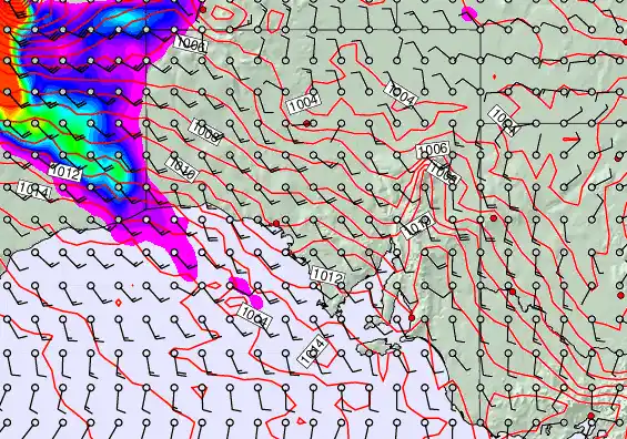 South Australia forecast chart for Tuesday, January 27th, 2026 at 6:00 PM