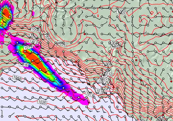 South Australia forecast chart for Wednesday, January 28th, 2026 at 6:00 AM