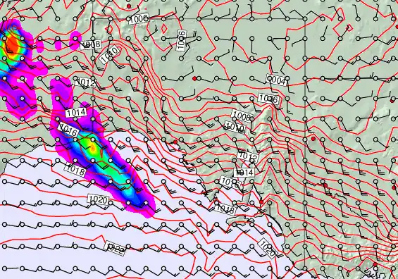 South Australia forecast chart for Wednesday, January 28th, 2026 at 12:00 PM