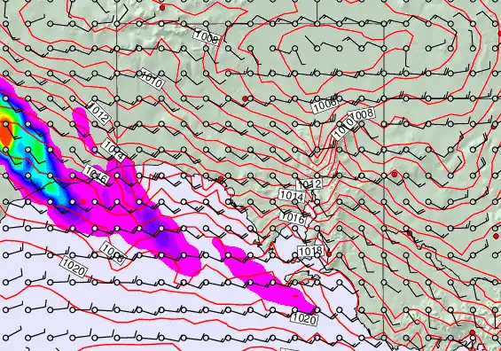 South Australia forecast chart for Thursday, January 29th, 2026 at 12:00 AM