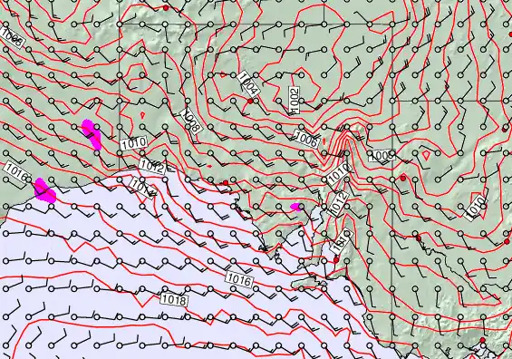 South Australia forecast chart for Thursday, January 29th, 2026 at 6:00 PM