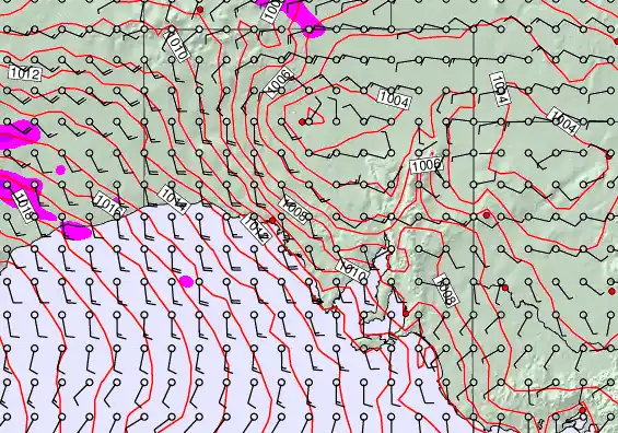 South Australia forecast chart for Saturday, January 31st, 2026 at 12:00 AM