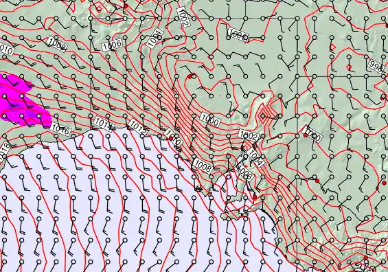 South Australia forecast chart for Saturday, January 31st, 2026 at 6:00 AM