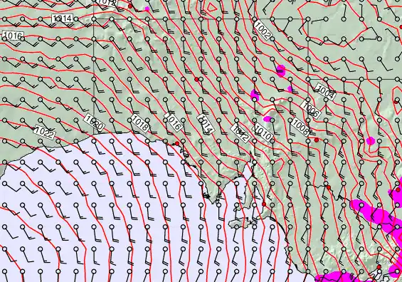 South Australia forecast chart for Sunday, February 1st, 2026 at 12:00 AM