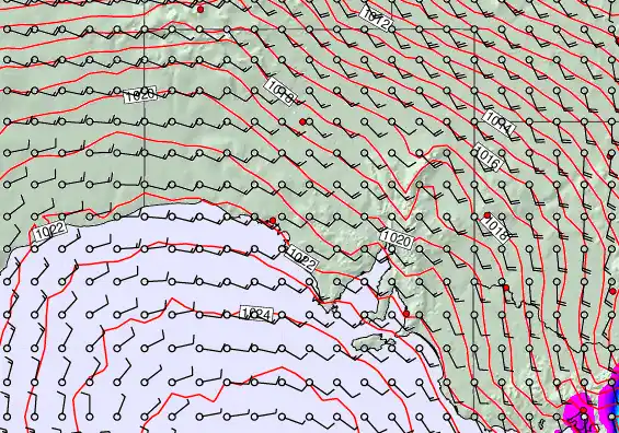South Australia forecast chart for Monday, February 2nd, 2026 at 12:00 AM
