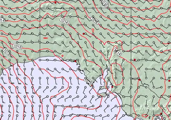 South Australia forecast chart for Tuesday, February 3rd, 2026 at 6:00 PM
