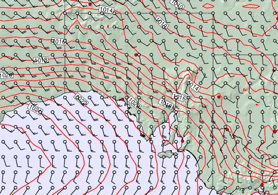 South Australia forecast chart for Wednesday, February 4th, 2026 at 12:00 PM