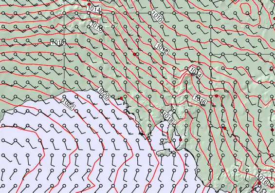 South Australia forecast chart for Wednesday, February 4th, 2026 at 6:00 PM