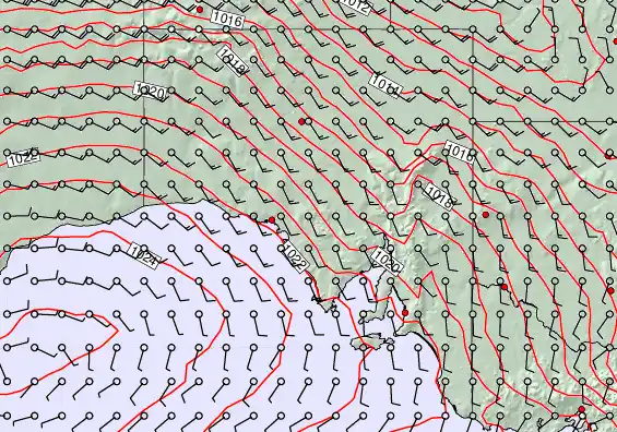 South Australia forecast chart for Thursday, February 5th, 2026 at 12:00 AM