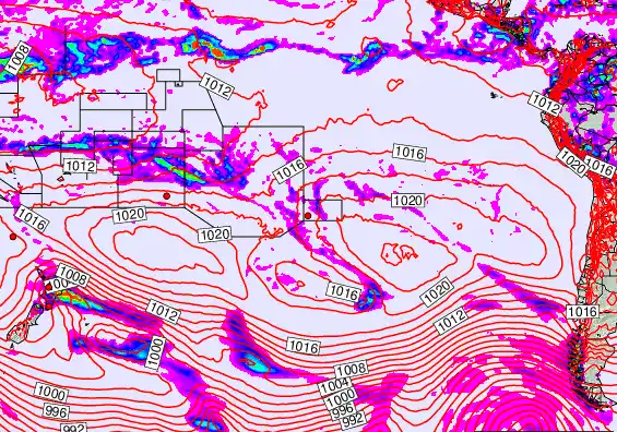 South Pacific forecast chart for Tuesday, October 14th, 2025 at 6:00 AM