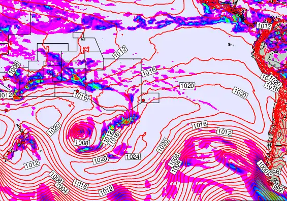 South Pacific forecast chart for Sunday, October 19th, 2025 at 6:00 AM
