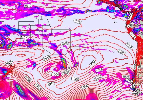 South Pacific forecast chart for Tuesday, October 21st, 2025 at 12:00 AM