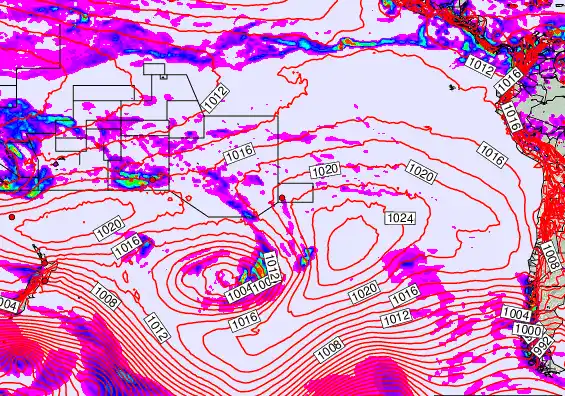 South Pacific forecast chart for Tuesday, October 21st, 2025 at 6:00 AM