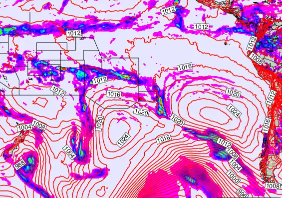 South Pacific forecast chart for Sunday, November 30th, 2025 at 6:00 PM
