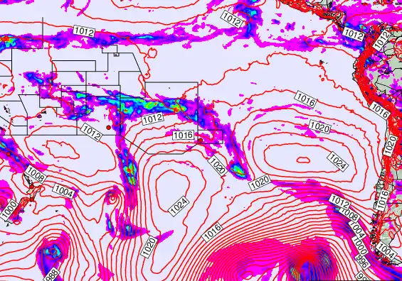 South Pacific forecast chart for Monday, December 1st, 2025 at 6:00 AM