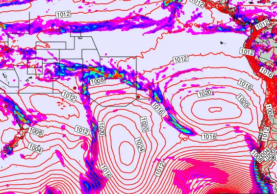South Pacific forecast chart for Tuesday, December 2nd, 2025 at 12:00 AM