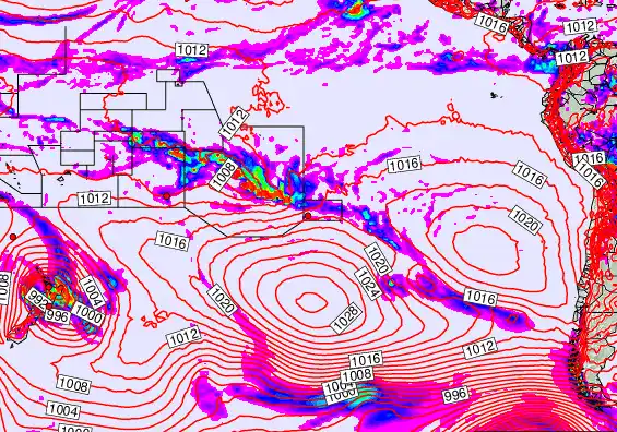 South Pacific forecast chart for Wednesday, December 3rd, 2025 at 6:00 AM
