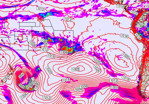 South Pacific forecast chart for Thursday, December 4th, 2025 at 6:00 AM