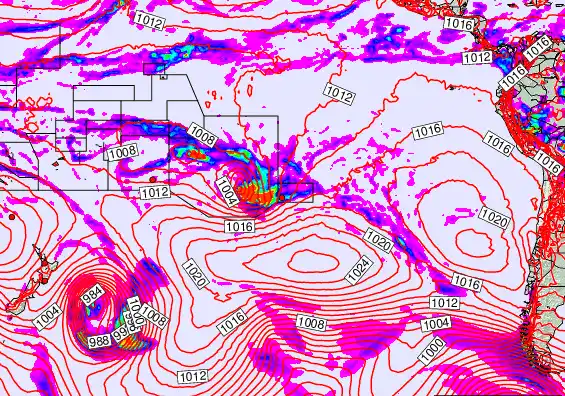 South Pacific forecast chart for Thursday, December 4th, 2025 at 12:00 PM