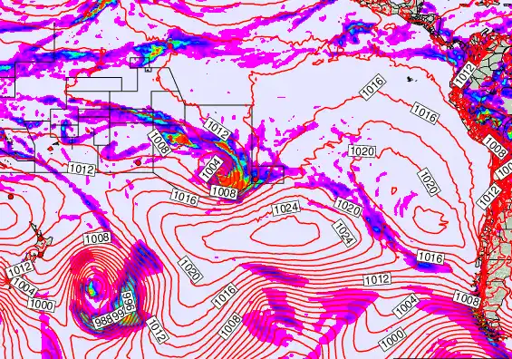 South Pacific forecast chart for Thursday, December 4th, 2025 at 6:00 PM