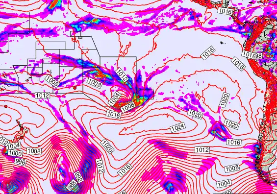 South Pacific forecast chart for Friday, December 5th, 2025 at 6:00 AM