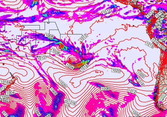 South Pacific forecast chart for Friday, December 5th, 2025 at 12:00 PM