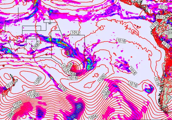 South Pacific forecast chart for Saturday, December 6th, 2025 at 6:00 AM