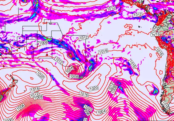 South Pacific forecast chart for Saturday, December 6th, 2025 at 12:00 PM